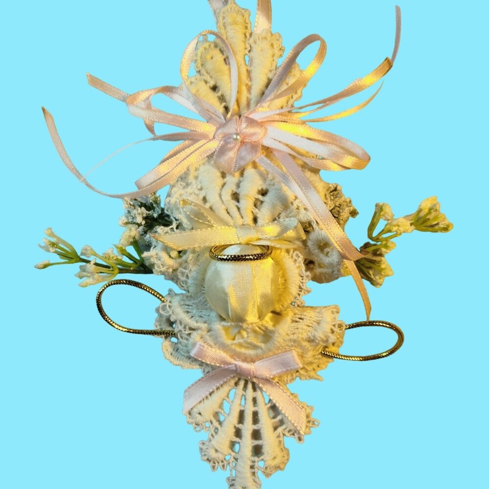 Lace Angel Christmas Ornament Pin Brooch handmade